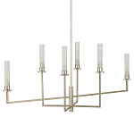 Люстра с 6-ю белыми матовыми плафонами из стекла в форме цилиндра Longitude варинант исполнения - 5 | Loft Concept в Екатеринбурге