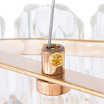 Люстра подвесная многослойная с прозрачными хрустальными трубками и золотистым каркасом Hexagon Tube Light варинант исполнения - 4 | Loft Concept в Екатеринбурге