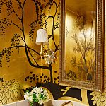 Обои ручная роспись в стиле Арт-деко Rateau Original colourway on Deep Rich Gold gilded paper варинант исполнения - 2 | Loft Concept в Екатеринбурге