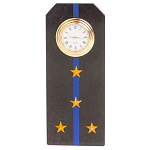 Часы погон подарочные настольные Авиация ВМФ из натурального камня Змеевик Military Clock варинант исполнения - 7 | Loft Concept в Екатеринбурге