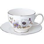 Чайный сервиз из фарфора с рисунком цветов на 6 персон 14 предметов Garden Whisper Porcelain Set  варинант исполнения - 2 | Loft Concept в Екатеринбурге