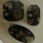 Шкатулка из эпоксидной смолы с цветами черная Epoxy Resin Square Box Black варинант исполнения - 2 | Loft Concept в Екатеринбурге