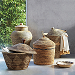 Плетеная корзина из ротанга и бамбука Wicker Vase Basket варинант исполнения - 3 | Loft Concept в Екатеринбурге