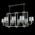 Люстра прямоугольной формы с 8-ю цилиндрическими плафонами из стекла Laurent варинант исполнения - 4 | Loft Concept в Екатеринбурге