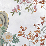 Обои ручная роспись Summer Night Blossom Original colourway on Ocean Silver gilded paper варинант исполнения - 2 | Loft Concept в Екатеринбурге