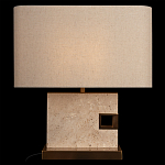 Настольная лампа с прямоугольным основанием из натурального камня c тканевым абажуром Lapis Tiburtinus варинант исполнения - 2 | Loft Concept в Екатеринбурге