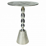 Кофейный столик с рельефной столешницей из металла Aplika Silver варинант исполнения - 1 | Loft Concept в Екатеринбурге