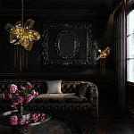 Люстра подвесная со стеклянными плафонами из дымчатого и золотистого с тремя вертикальными подвесками Gilded Mirage  варинант исполнения - 8 | Loft Concept в Екатеринбурге