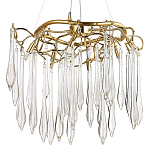 Люстра с хрустальными подвесками в виде капель Droplet Crystal Gold Chandelier 6 варинант исполнения - 1 | Loft Concept в Екатеринбурге