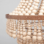 Многоярусная люстра украшенная круглыми деревянными бусами Wooden Beads Chandelier L варинант исполнения - 2 | Loft Concept в Екатеринбурге