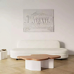 Дизайнерский журнальный стол с фигурной столешницей на белом основании Holarisex варинант исполнения - 2 | Loft Concept в Екатеринбурге