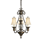 Люстра бронзового цвета с 3-мя кремовыми текстильными абажурами Hinkley варинант исполнения - 1 | Loft Concept в Екатеринбурге