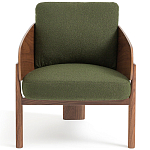 Кресло с каркасом из массива ореха Gallin Chair Green варинант исполнения - 2 | Loft Concept в Екатеринбурге