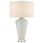 Настольная лампа стеклянная с тканевым абажуром Edges варинант исполнения - 3 | Loft Concept в Екатеринбурге