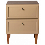 Тумба прикроватная бежевая из массива бука с 2-мя ящиками Wenge Light варинант исполнения - 2 | Loft Concept в Екатеринбурге