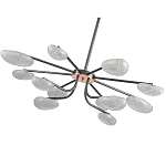 Люстра черного цвета с 12-ю прозрачными плафонами овальной формы Iona chandelier варинант исполнения - 3 | Loft Concept в Екатеринбурге