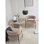 Кресло полукруглое мягкое с буклированной обивкой Armchair with Boucle Upholstery варинант исполнения - 7 | Loft Concept в Екатеринбурге