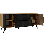 ТВ-тумба с  2-мя ящиками и закрытыми полками Stone Effect варинант исполнения - 3 | Loft Concept в Екатеринбурге