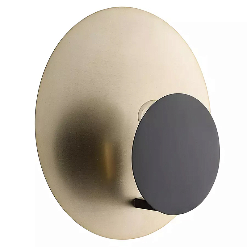 Бра круглое в сочетании золотистого и чёрного цвета Round Sconce Gold and Black Черный Золотой в Екатеринбурге | Loft Concept 