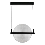 Светодиодный подвесной светильник круглой формы с металлическим черным каркасом Marble Glow варинант исполнения - 4 | Loft Concept в Екатеринбурге