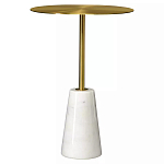 Кофейный столик с круглой столешницей на белом мраморном основании Original Foundation варинант исполнения - 3 | Loft Concept в Екатеринбурге