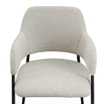 Стул мягкий с подлокотниками Chair Gray Upholstery Boucle варинант исполнения - 5 | Loft Concept в Екатеринбурге