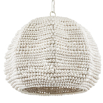 Подвесной светильник в форме купола с декором из круглых деревянных бусин White Wooden Beads Chandelier варинант исполнения - 3 | Loft Concept в Екатеринбурге