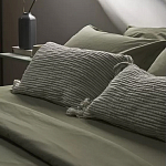 Чехол на подушку мятного цвета с бахромой и объемным узором Ethnic mix варинант исполнения - 6 | Loft Concept в Екатеринбурге