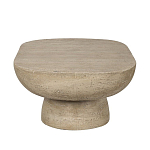 Столик кофейный кремового цвета с овальной столешницей и круглым основанием Cream Dalmen Table варинант исполнения - 3 | Loft Concept в Екатеринбурге