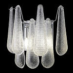 Бра с подвесками из рифленного стекла в форме капель на основании цвета хром Textured Glass варинант исполнения - 3 | Loft Concept в Екатеринбурге