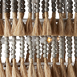 Люстра трехъярусная с декором из круглых деревянных бусин с кисточками Gray Brown Wooden Beads Chandelier варинант исполнения - 1 | Loft Concept в Екатеринбурге