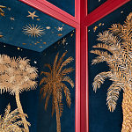 Обои с вышивкой ручной работы Deco Palms Original colourway on velvet варинант исполнения - 2 | Loft Concept в Екатеринбурге