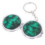 Зеркало брелок карманное двухстороннее из натурального камня Малахит Stone Mirrors варинант исполнения - 5 | Loft Concept в Екатеринбурге