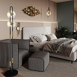 Бра с черным основанием и золотистым декором Bruno варинант исполнения - 5 | Loft Concept в Екатеринбурге