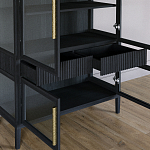 Витрина Primo со стеклянными фасадами и 2 ящиками Черный дуб варинант исполнения - 7 | Loft Concept в Екатеринбурге