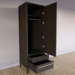 Узкий Шкаф Primo с 2 выдвижными ящиками Темный орех варинант исполнения - 7 | Loft Concept в Екатеринбурге