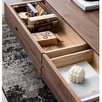 Кофейный стол из массива дерева с выдвижными ящиками Coffee Walnut Table варинант исполнения - 3 | Loft Concept в Екатеринбурге