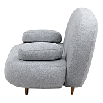 Двухместный диван с мягкой обивкой из ткани серый на деревянных ножках Michael Sofa Grey варинант исполнения - 3 | Loft Concept в Екатеринбурге