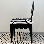 Дизайнерский стул с круглой деревянной спинкой Black and White Clover варинант исполнения - 4 | Loft Concept в Екатеринбурге