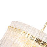 Люстра подвесная круглая с прозрачными рельефными стеклянными вставками и золотым основанием Textured Glass Chandelier варинант исполнения - 4 | Loft Concept в Екатеринбурге