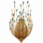 Бра настенное золотое с декором из бирюзовых элементов Peacock Tail варинант исполнения - 3 | Loft Concept в Екатеринбурге