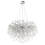 Люстра подвесная с прозрачными стеклянными подвесками в форме капель Диаметр 80 см Droplet Chandelier варинант исполнения - 4 | Loft Concept в Екатеринбурге