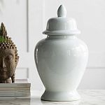 Ваза белая с крышкой однотонная Chinoiserie Ceramics варинант исполнения - 2 | Loft Concept в Екатеринбурге