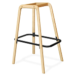 Барный стул со спинкой и мягкой обивкой с ромбами на 4-х деревянных ножках Голубой Велюр Ava Charm варинант исполнения - 4 | Loft Concept в Екатеринбурге