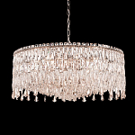 Люстра круглая с хрустальными подвесками на серебряном каркасе Roul Crystal Light варинант исполнения - 1 | Loft Concept в Екатеринбурге