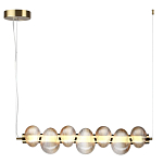 Подвесной светильник линейный с 7-ю рифлеными стеклянными шарами Marcelh Light варинант исполнения - 3 | Loft Concept в Екатеринбурге