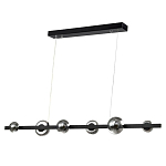 Люстра светодиодная линейная с 6-ю круглыми серыми плафонами Iona Chandelier Black  варинант исполнения - 1 | Loft Concept в Екатеринбурге