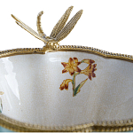 Ваза со стрекозой из фарфора с бронзовыми элементами Paradise Dragonfly варинант исполнения - 3 | Loft Concept в Екатеринбурге