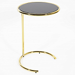 Приставной столик на золотистом основании с черной столешницей Noir варинант исполнения - 1 | Loft Concept в Екатеринбурге