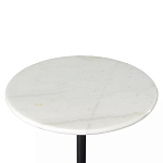 Кофейный столик с белой мраморной столешницей на черном основании Tall Coffee Black and White Table варинант исполнения - 4 | Loft Concept в Екатеринбурге